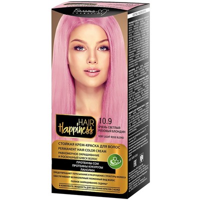 Белита-М Hair Happiness Стойкая крем-краска для волос  № 10.9 Очень светлый розовый блондин