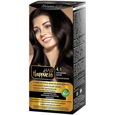 Белита-М Hair Happiness Стойкая крем-краска для волос  № 4.1 Холодный шатен